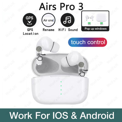 Airpodes Pro 3 के लिए GPS का नाम बदलें TWS IPX6 ब्लूटूथ वायरलेस इयरफ़ोन